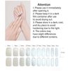 Wahrshei Semi Cured Gel Nail Strips, 20pcs White Pearl Shimmer Gel Nail Stickers Work with UV, Easy to Use and Remove