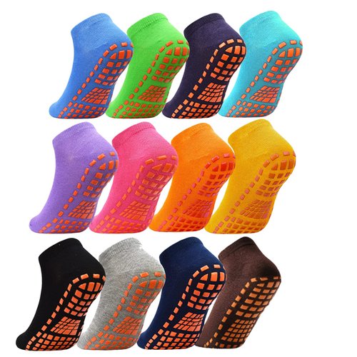 12 Pairs Trampoline Socks for Kids Non Slip Socks Kids Grips Socks Anti-skid Ankle Socks Kids Socks for Boys Girls(Small)