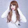 SiYi Brown Wig,27inch Long Natural Straight Wigs with Bangs for Women,Halloweeen Costume Cosplay Wigs Natural Daily Party Wigs Cover for Ladys