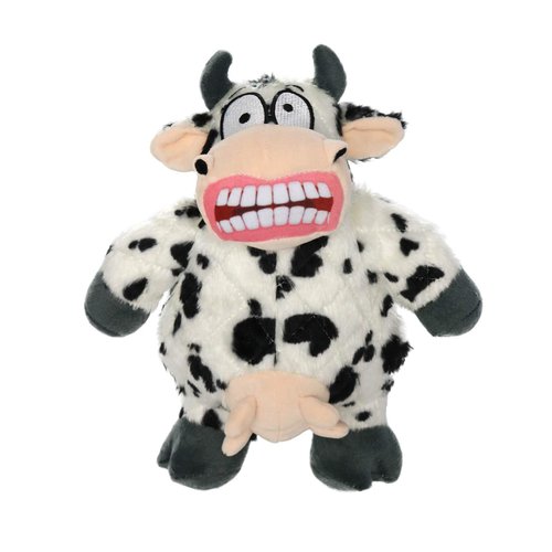 MIGHTY- Angry Animal Cow - Squeaker-Multiple Layers. Made Durable, Strong & Tough. Interactive Play Dog Toy (Tug, Toss & Fetch). Machine Washable & It Floats. (Regular 2 Pack)