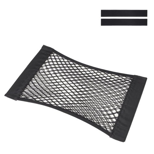 Universal Trunk Net with Velcro Stickers, Small Cargo Mesh Net Organizer, Elastic Car Storage Pocket for Camper, RV, SUV, Travel Trailer (35x50cm / 13.8x19.7in)