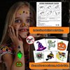 JCFIRE Halloween Temporary Tattoos for Kids, Halloween Party Favors, Glow in Dark Halloween Tattoos Birthday Party Decorations Supplies Halloween Goodie Bag Fillers Activities Games Accessories