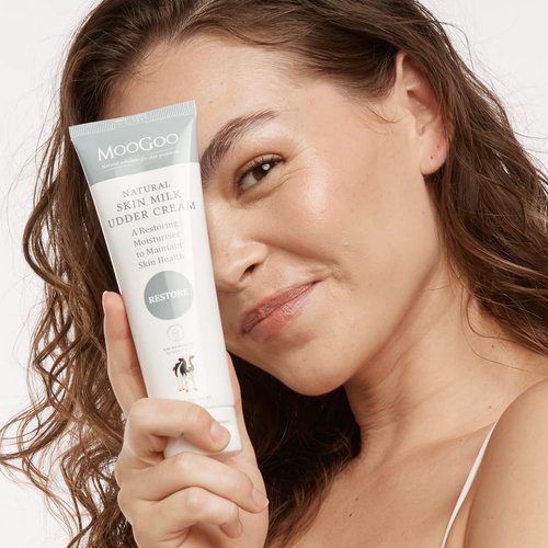 MooGoo Natural Skin Milk Udder Cream - Lightweight Face & Body Moisturizer for Sensitive, Irritated, Dry or Itchy Skin, For All Ages Including Children, 120g/4.2oz.