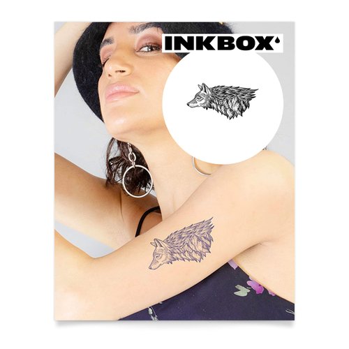 Inkbox Temporary Tattoos, Semi-Permanent Tattoo, One Premium Easy Long Lasting, Water-Resistant Temp Tattoo with For Now Ink - Lasts 1-2 Weeks, Wild Wolf, 6 x 3 in