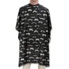 Hair Cutting Cape For Professional Barbers, Salons, and At Home Stylists Black with Gray Mustache With Adjustable Neck Hair Stylist and Barber Accessories for Men