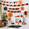 AhfuLife Halloween Party Decorations Supplies Set, Reusable Halloween Decoration Kit Indoor - Happy Halloween Sign Banner for Home, Halloween Pennant Banner, Hanging Paper Tissue Fan