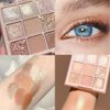 GHFCZOO Rose Gold Dark Brown Colorful neutral Eyeshadow Palette Makeup,9Color Matte Shimmer Natural Smokey Eye Eyeshadow palettes Highly Pigmented Neutral Long Lasting Waterproof (04#)