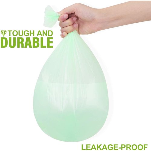 1.2 Gallon Small Trash bags Biodegradable Mini Bathroom Garbage Bags Fit 4.5 Liter Trash-Can-Liners for Bathroom Kitchen Office (150 Counts,Green)