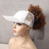 AICILY 2 Pack Backless Ponytail Hat for Women Natural Curly Hair Hat Baseball Cap Women Drawstring Puff Ponytail Hat (Yellow＋White)