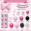 Cartoon Mouse Balloon Arch 125pcs Pink Mouse Birthday Decorations-Pink Black Balloon Garland, Birthday Banner, Mouse Theme Foil Fringe Curtains For Mouse Birthday Party Supplies