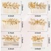 Jaciya Leaf Hair Comb Gold Hair Accessories Metal Hair Combs Rhinestone Flower Hair Side Combs Wedding Bridal Jewelry Hair Clips for Women Girls