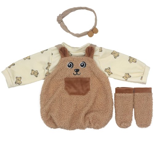 AISITE 18-22 inch Doll Clothes and Accessories - 4 Piece Cute Bear Rompers Tops Headband and Sock...
