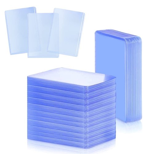 60 Pack Trading Card Sleeves, FOME Toploader Hard Card Sleeves PVC Trading Card Holder Clear Protective Sleeves Holder for Baseball Card Sports Cards Trading Card Game Card 3 x 4 Inch