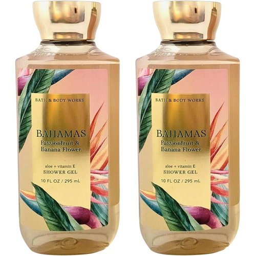 Bath and Body Works Bahamas Passionfruit & Banana Flower Shower Gel Gift Sets For Women 10 Oz 2 Pack (Bahamas Passionfruit & Banana Flower)