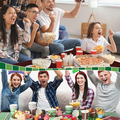 brogtrol 2 Pack Football Tablecloth Plastic Disposable Football Party Decorations Football Table Cover for Football Theme Birthday Party Game Day Tailgate Party