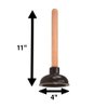 Rocky Mountain Goods Small Drain Plunger - Perfect Size for Unclogging Slow Sinks, Drains, Tubs and Showers - 9” Solid Wood Handle - Unclogs Sinks and Drains Better Than Toilet Plunger