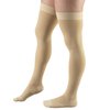 Truform 20-30 mmHg Compression Stockings for Men and Women, Thigh High Length, Dot Top, Closed Toe, Beige, Small