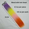 CliCling 4 Colors Braiding Ponytail Hair Extensions Mix Hair Tinsel,Colorful Braided Ponytail Extension with Hair Tie
