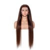 BLY 13x6 Glueless HD Lace Front Wigs Pre Plucked Invisible Bleached Knots, 4 Dark Chocolate Brown Colored Straight Human Hair Wigs for Women 180% Density 24 Inch