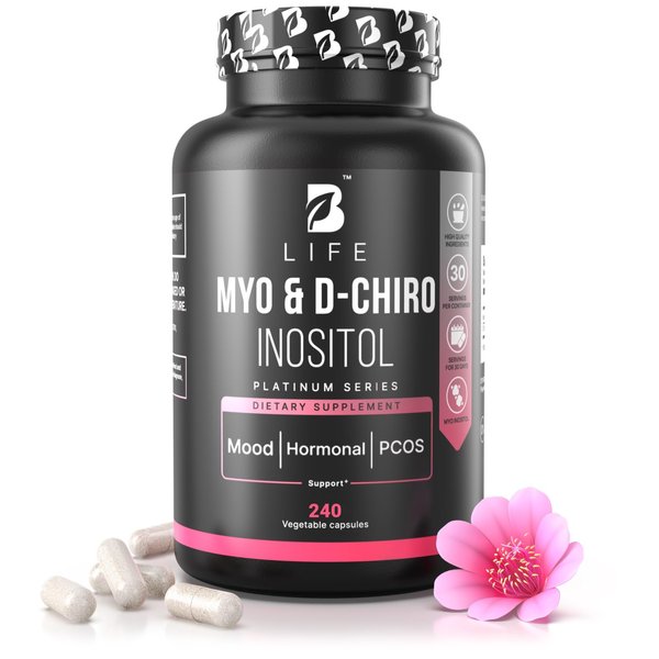B Life Company Myo-Inositol & D-Chiro Inositol by B Life - 240 Capsules | Made in USA | 40:1 Ratio | Vitamin B8 Supplement