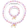 Annilubaby Todder Girls Jewelry Set,Girls Unicorn Necklace Ring Set,Girls Love Necklace Party Favors little Girls Pretend Dress up Play Jewelry,Children Unicorn Ring