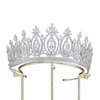 QXMYOO Luxury Cubic Zirconia BrideTiara and Crowns for Women Silver CZ Bridal Headpiece for Wedding Prom Birthday Pageant Quinceanera (Silver)