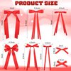 20PCS Red Hair Bows for Women, Hair Ribbons for Girls Hair, 12PCS Long Tassel Bowknot Ponytail Holder and 8PCS Short Tail Hair Clips, Solid Silky Hair Barrettes Satin Hair Accessories