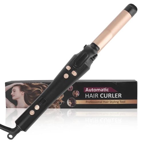 AIKO PRO Auto Rotating Ceramic Curling Iron, Professional 1 Inch LCD Rotating Hair Curler Titanium Auto Hair Curling Iron Self Curling Wand, 4 Adjustable Temps, Fast Heat-Up, Dual Voltage & Anti-Scald