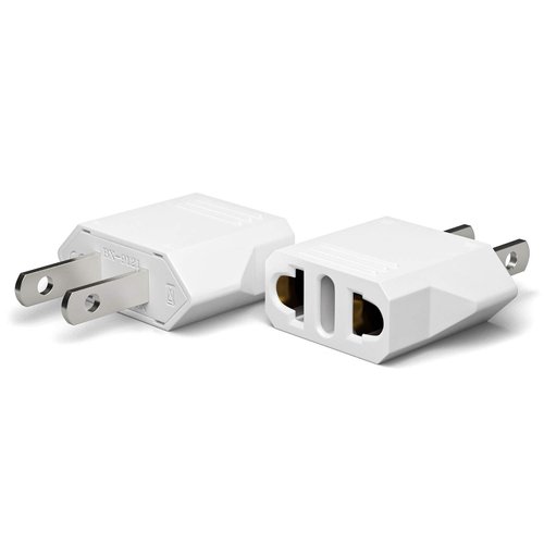 European to US Plug Adapter, Unidapt Europe to USA Plug Adapter, EU to US Plug Converter 2-Pack, Travel from Europe to USA Outlet, Power Travel Adapters European to American, Canada, Mexico, Type A