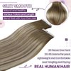 LaaVoo Real Hair Extensions Tape in Human Hair Tape in Extensions Human Hair 40pcs 100g Balayage Ash Brown to Blonde Mix with Platinum Blonde Invisible Tape in Hair Extensions 20 Inch
