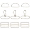 MELORDY 15Pcs Metal Swivel Snaps Hooks with D Rings and Tri-Glides Slide Buckles for Key Lanyard Purse Bag Straps Dog Collars DIY Sewing Hardware Craft (1-1/2 inch,Silver)