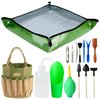 13 Pieces Succulent Tools Kit with Organizer Bag, Gardening Tool Set with Tote,Mini Succulent Garden Tool Kit Succulent Bonsai Planter Set Indoor Gardening,Miniature Indoor Fairy Planting Care Green