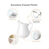 Nucookery 2 Pack 8 Oz White Creamer with Handle, Ceramic Small Creamer Pitcher Set of 2, Porcelain Small Milk Pitcher For Coffee Sauces Salad Milk, Microwave & Freezer Safe (8-Ounce, Set/2)