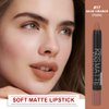 evpct DNM 1Pcs Light Nude Brown Matte Lipstick and Lip Crayon Liner Pencil Set for Women Lip Stain Long Lasting Waterproof labiales mate magicos 24 horas originales pintalabios permanente 24 horas 17