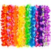 JMUQ 24 Count Hawaiian Leis, Luau Party Decorations Hawaii Silk Flower Lei Necklace,Tropical Party Favors for Beach Holiday Wedding Birthday Party, Aloha Summer Pool Party Supplies