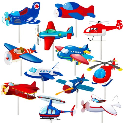 Airplane Cupcake Topper Plane Birthday Party Supplies, Airplane Aircraft Cupcake Toppers for Kids...