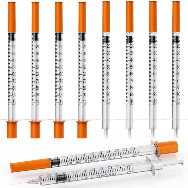 1ml/cc Syringe with Needle, 31 Gauge 5/16 Inch(8mm) Pack of 25