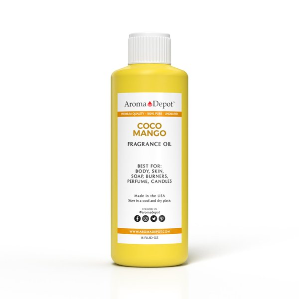 Aroma Depot 16 oz / 16 Ounce Coco Mango Unisex Perfume/Body Oil Our Interpretation, Premium Quality Uncut Fragrance Oil Soap, Candle Making & Incense