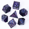 UDIXI Metal DND Dice Set, 7PCS Polyhedral D&D Dice Set Dragon d and d Dice with Gift Box for MTG Dungeons and Dragons Role Playing Games (Purple Sequins)
