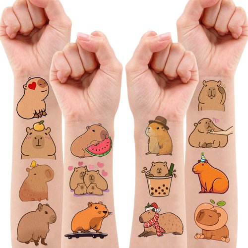 Mouse Temporary Tattoos 8 Sheets 85PCS Mouse Party Decorations Supplies Favors Animals Theme Birthday Cute Stickers Christmas Gifts for Boys Girls Class School Prizes Carnival