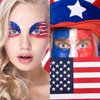 LOKFAR Red Blue White Face Paint Halloween Makeup Kit, White Foundation Makeup Football Baseball Eye Black Stick, Red Blue White Face Makeup for Halloween Clown Vampire Harley Quinn Joker Makeup