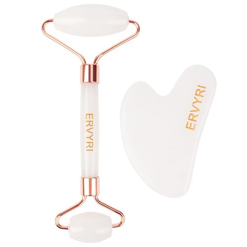 ERVYRI Gua Sha Facial Tool -Designed to Reduce Puffiness and Improve Wrinkles,for Eye, Neck - Natural Beauty Skin Care Tools-Green