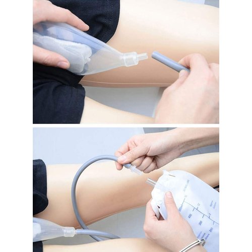 MHKGIOA Male Urinal - Wearable Men's Urinal with Elastic Waistband & Two 500ml Urine Collection Bag - Reusable Urine Collector(Random Color) (M)