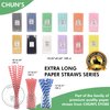 Aqua Paper Straws 10 Inch Extra Long - for Tall Drinks, Baby Shower, Parties, Cocktails - 100 Counts