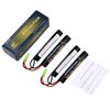 melasta 2 Pack 9.6V 1600mAh Butterfly Nunchuck NIMH Battery Pack Compatible with Mini Tamiya Airsoft Guns M4, G36, M110, SR25, M249, M240B, M14, RPK, PKM, L85, AUG, G3