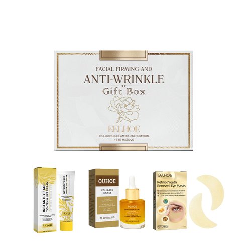Facial Firming and Anti-wrinkle Skincare Kits, Face Cream,serum Eye Mask,Hydrating and Moisturizing,Improves Dryness and Fine Lines,Anti Aging Skincare Gift Box