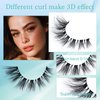 Obeyalash 5 Pairs Cat Eye False Eyelashes Natural Look with Lash Glue & Applicator Kit 3D Wispy Short Pestañas Postizas Naturales Strip Lashes with Clear Band Fake lashes Pack