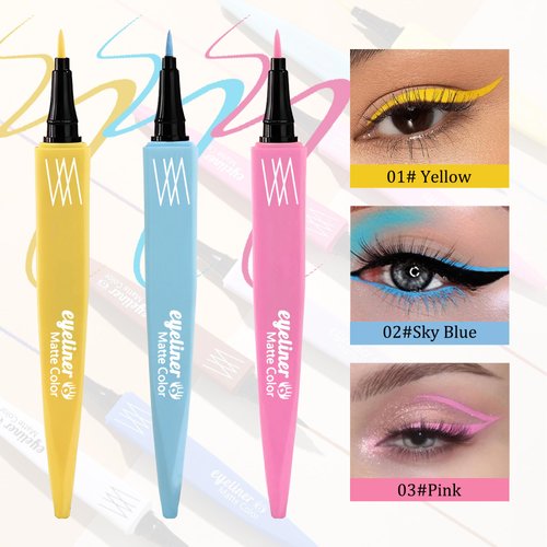Liquid Eyeliner Pen Set,Colored Eye Liner Waterproof Smudge Proof,High-pigmented Long-lasting Eyeliner Pencils,Smooth Ultra Fine Easy to Color Eye Liners Makeup Delineador De Ojos Contra El Aguas-Set2