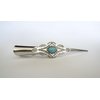 Generic Long turquoise blue stone silver metal tribal design alligator hair clip
