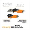 Fiskars Pro Retractable Folding Utility Knife - Box Cutter with CarbonMax Blade- Work Gear - Orange/Black